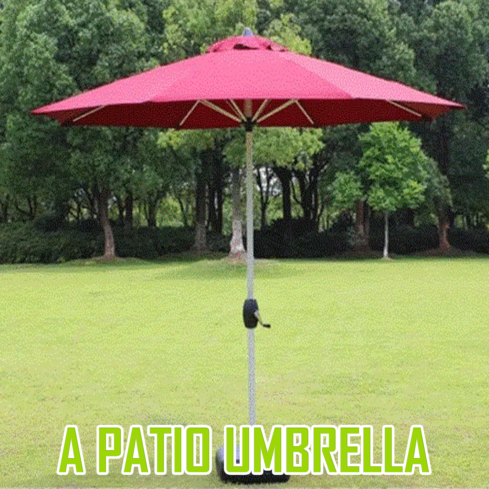 A patio umbrella